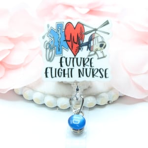 Future Flight Nurse Badge Reel,Flight Nurse,Future Flight Nurse,Nurse Gift,Flight Nurse Gift,Gift for Nurses, ID Holder, Retractable Badge