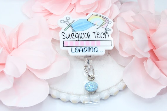 Fun & Sparkly Badge Reel For Surgical Techs & OR Nurses - Glitter ID Holder Clip For Scrub Life - View #5