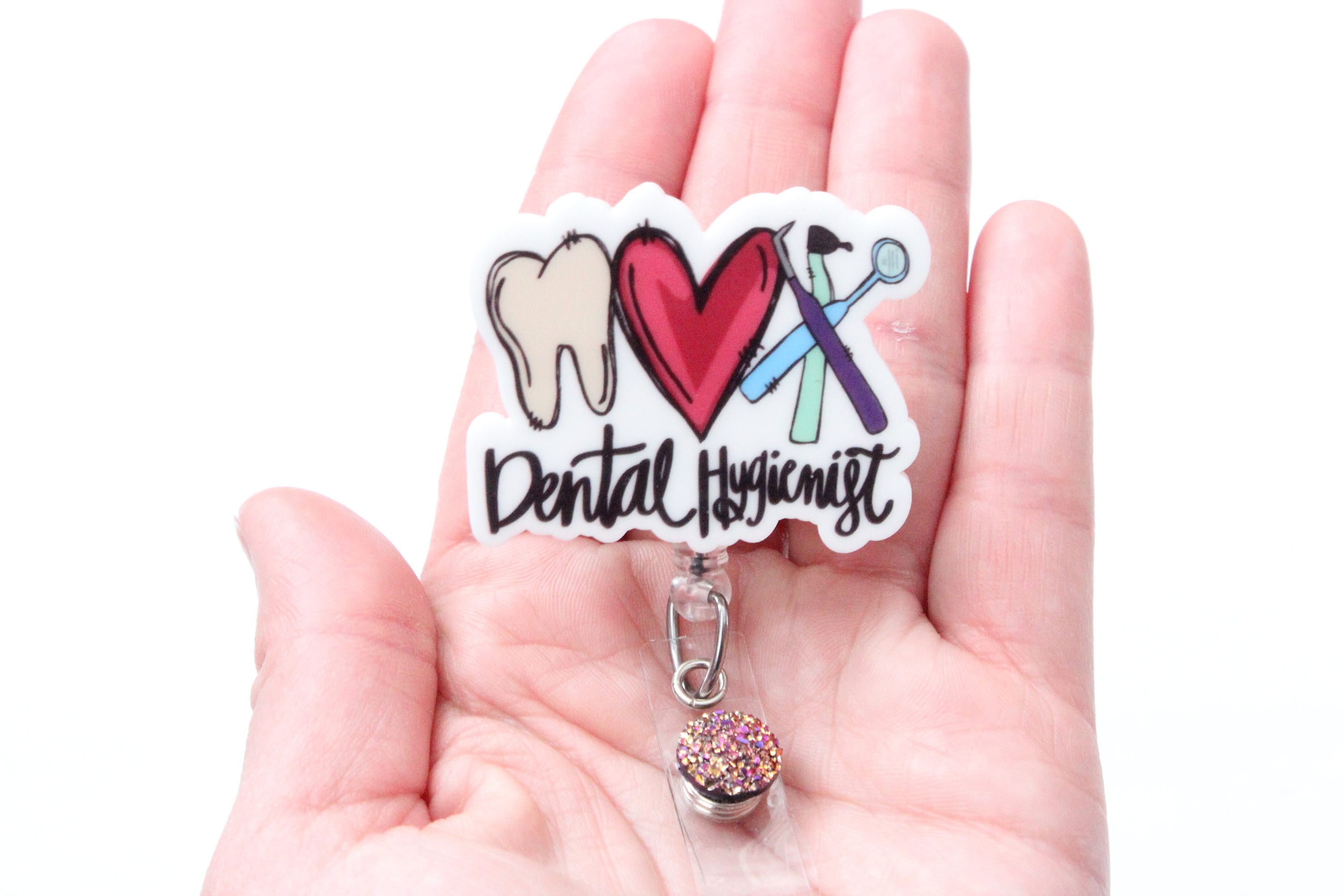 Dental Hygienist Dental Hygienist Badge Reel Dental Etsy