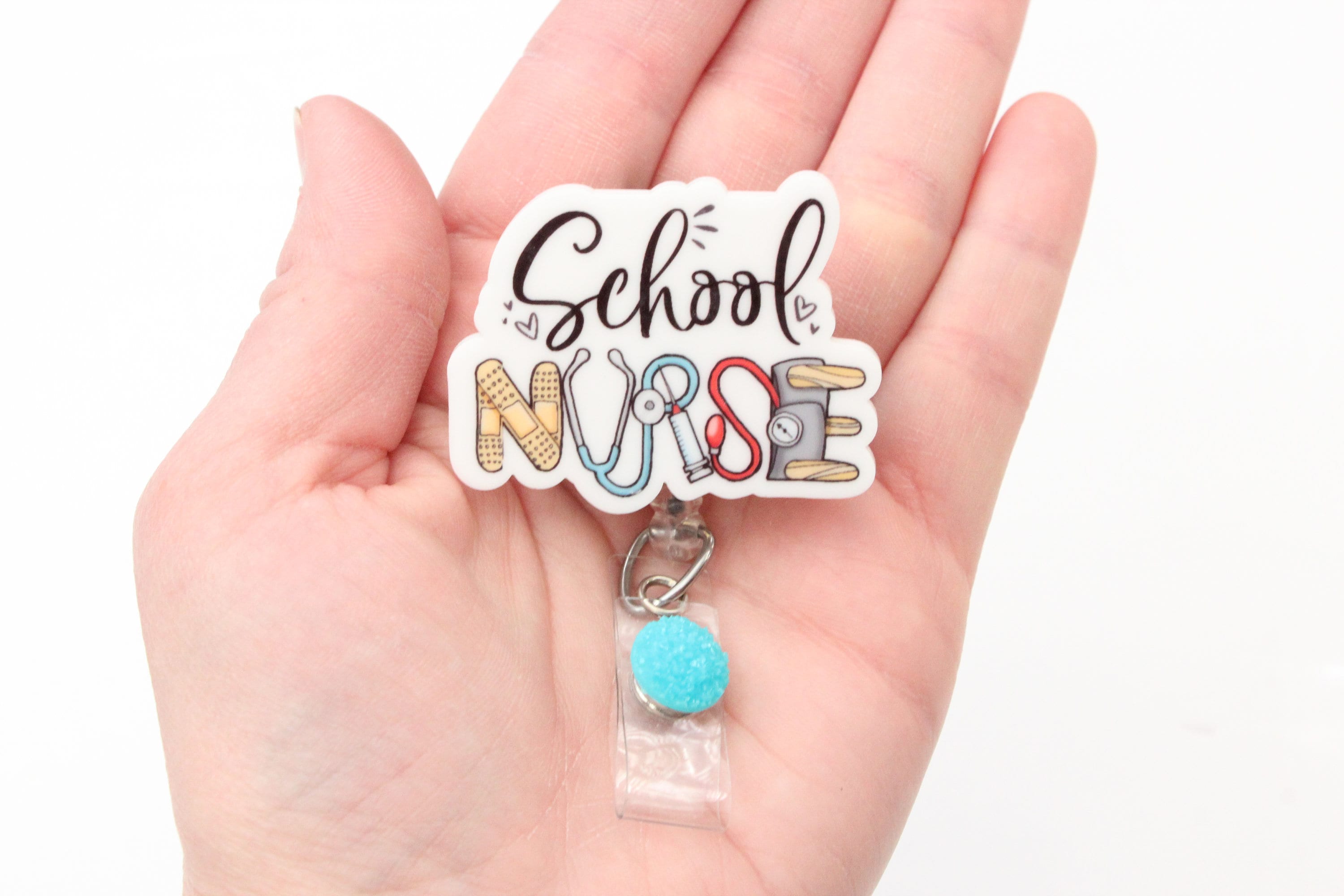 School Nurse Badge Reel School Nurse Registered Nurse nurse Etsy