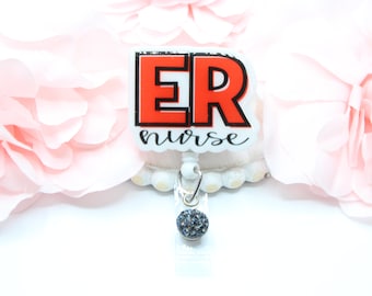 ER Nurse Badge Reel-ER Nurse-Emergency Room Nurse-Nurse-Nurse Badge Reel-Gift for Nurse-Retractable Badge Reel-Badge Reel