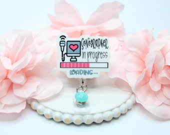 Sonographer in Progress Badge Reel-Sonographer-Future Sonographer- Badge Reel,Ultrasound Tech, ID Holder, Retractable Badge