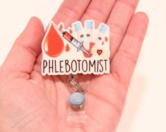 Phlebotomist Badge Reel, Phlebotomist, Phlebotomist Gift, Phlebotomy, Badge Reel, Retractable Badge