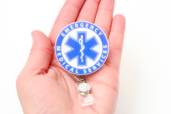 EMS Badge Reel- EMS- EMS Gift- Emergency Medical Services- Badge Reels,  Ambulance Badge Reel, Hero Gift