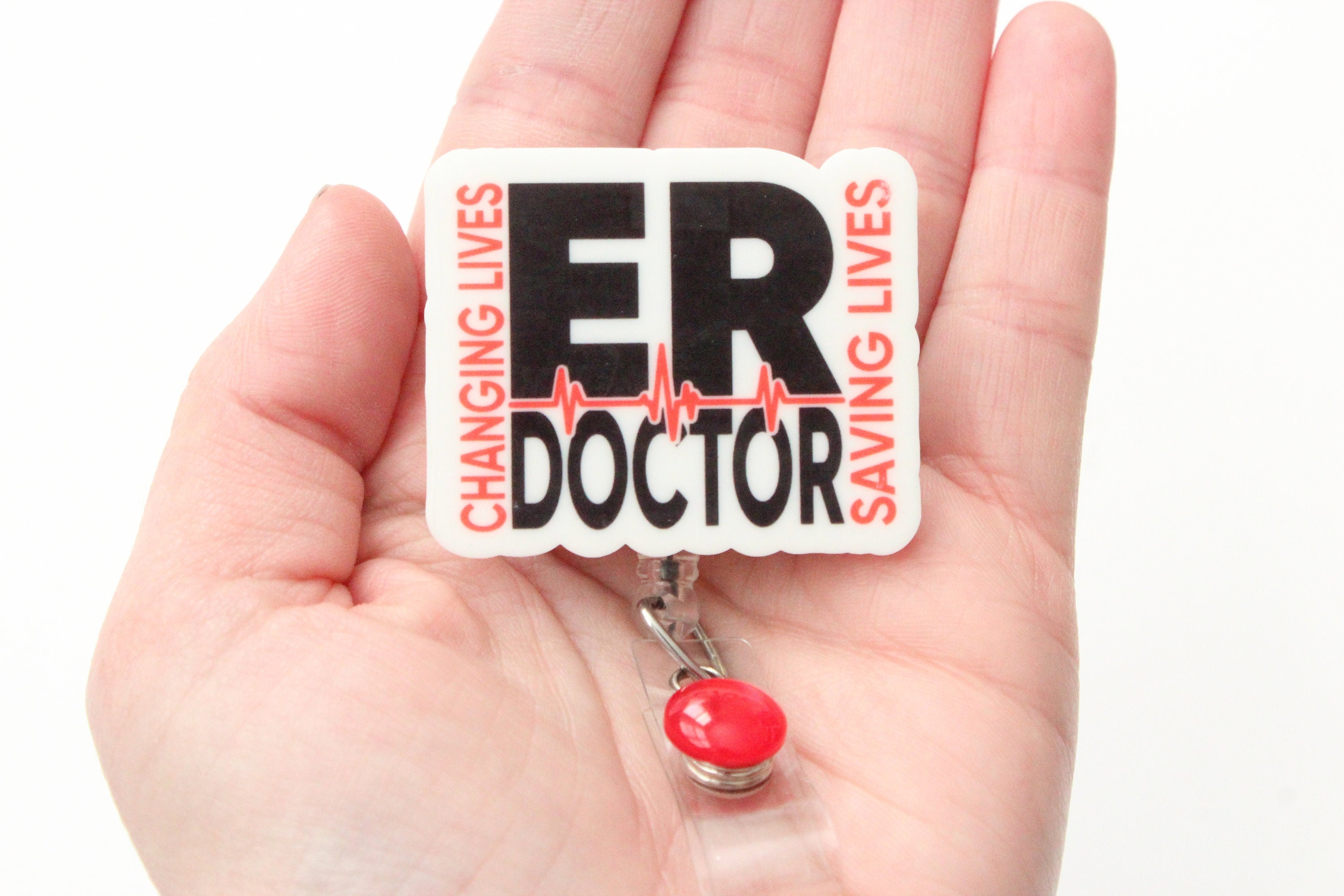ER Doctor Badge Reel, ER Doctor, Doctor, Physician, Emergency Room Doctor Gift, Physician Gift, Badge Reel