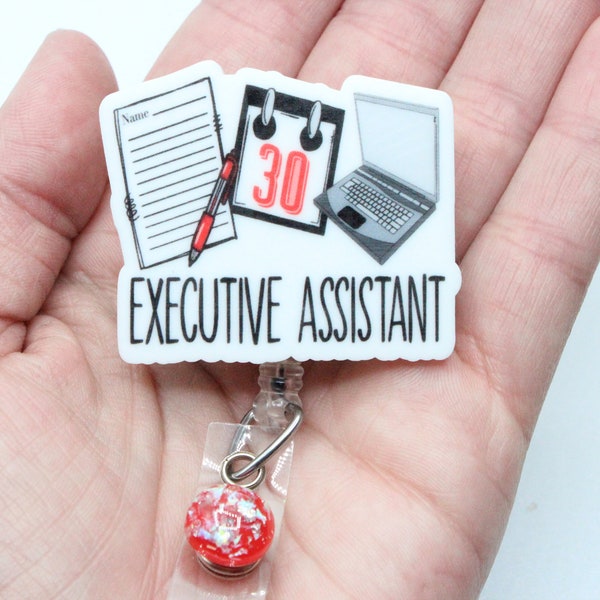 Executive Assistant Badge Reel,Executive Assistant, Badge Reel, Assistant, Executive Assistant Gift, ID Holder, Retractable Badge