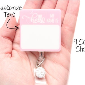 Hello my Name is Badge Reel,Hello my name is, Name Tag Badge Reel, Name Tag, Badge Reel, Retractable Badge, ID Holder