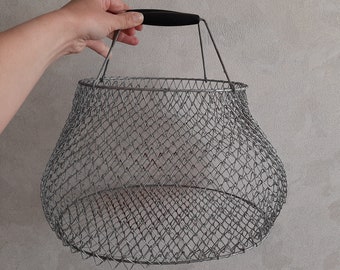 Einkaufstasche - Vintage ukrainischer Drahtkorb - sowjetischer Metall-Avoska - Aufbewahrungskorb aus Metall - Tasche für Fische - Marktkorb