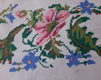 Camino de mesa antiguo largo - Rushnyk bordado vintage ucraniano - Toalla de boda hecha a mano con bordado ucraniano