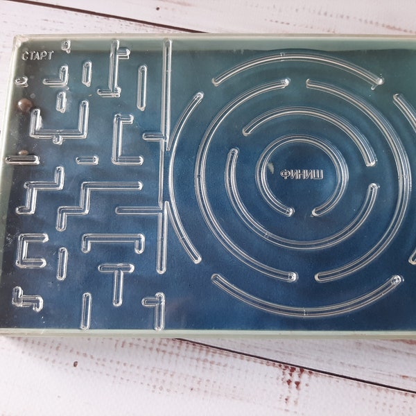 Vintage maze puzzle - Soviet logic game - Brain game - Collectible game - Ball maze - Game for the development of fine motor skills