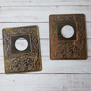 Vintage decorative switch plate - Electrical brass outlet plates \ cover - Metal switch cover - Made in the USSR - Wall decor