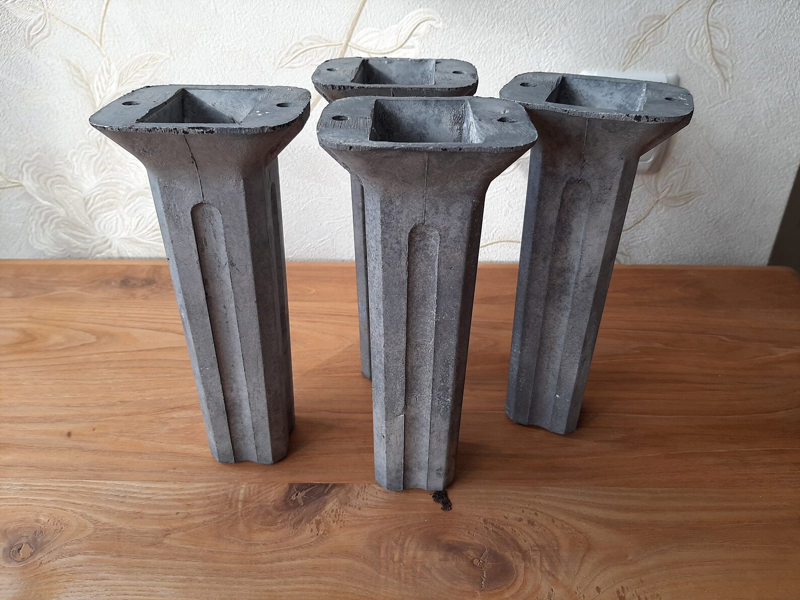 Vintage metal silver furniture legs set of 4 pcs Industrial Etsy