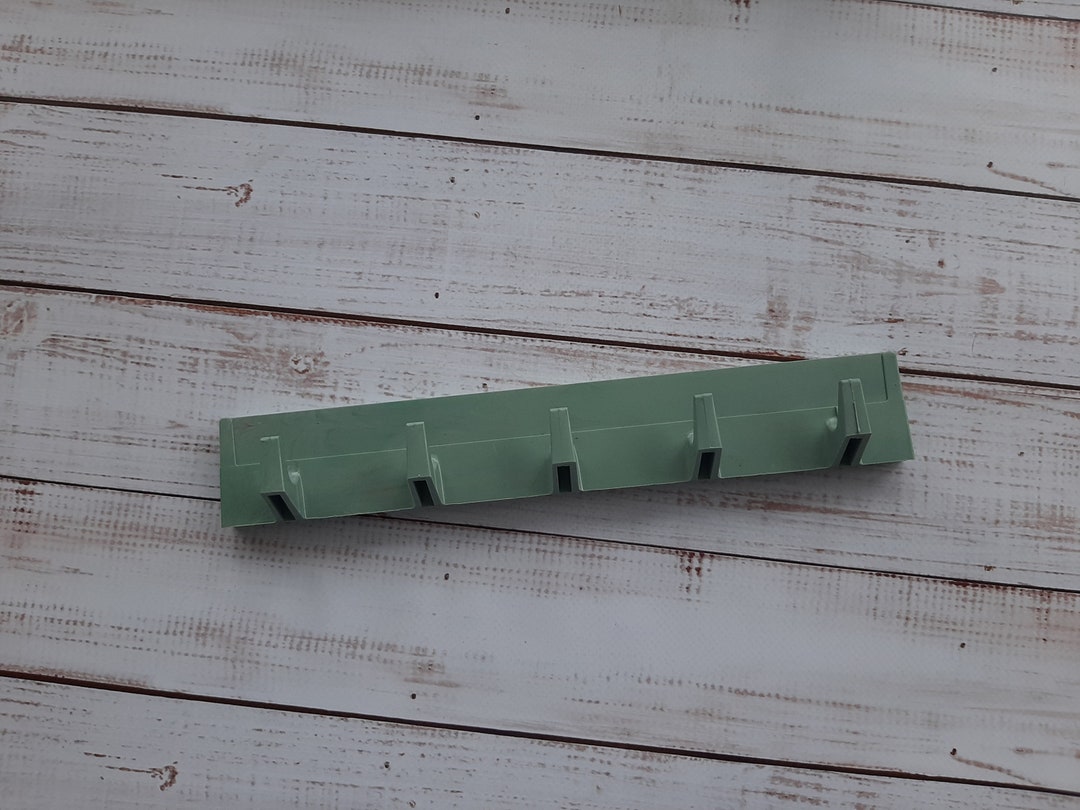 Mint Color Plastic Coat Rack for 5 Hooks Blue Gray Vintage Wall Coat ...