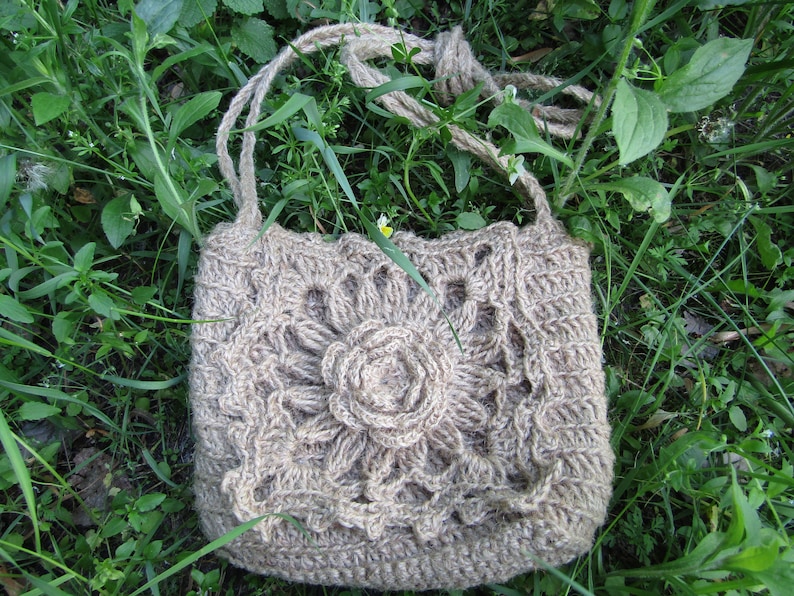 crochet boho bag Vintage crocheted bag handmade crossbody bag crochet beach bag