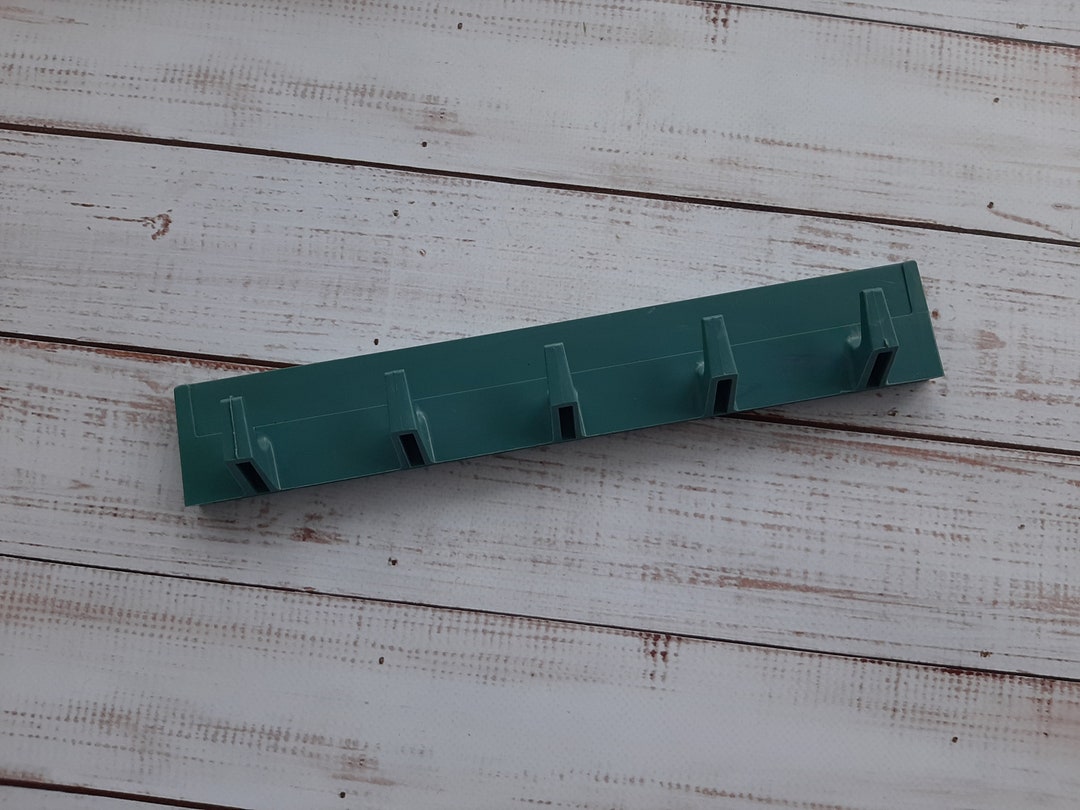 Blue Gray Plastic Coat Rack for 5 Hooks Vintage Wall Coat Rack Hat Rack ...