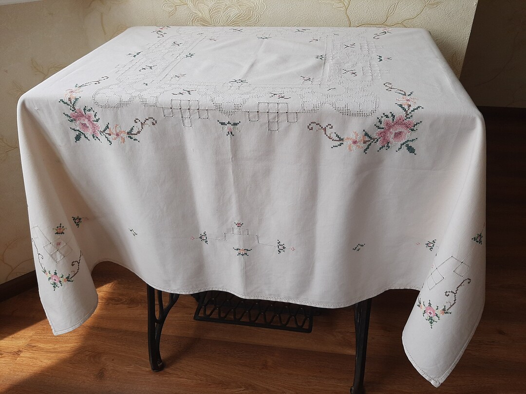 Vintage Embroidered Tablecloth Ukrainian Embroidery Etsy New Zealand