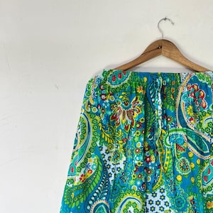 Paisley Cotton Long Skirt: Handmade Indian Turquoise Fashion