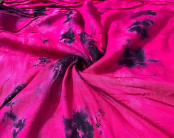 Pink Shibori Tie Dye Rayon Fabric: Indian Sewing Cotton (44" Wide)