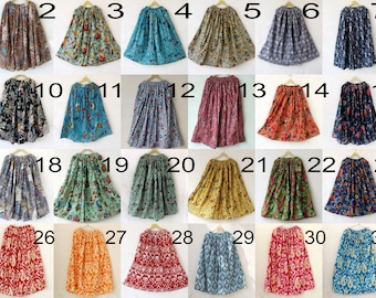 Indian Cotton All Designs Long Skirt New Cotton Long Skirt Best Gift For Girls Handmade Women's Fashion Skirt Cotton Screen Printed Skirt US