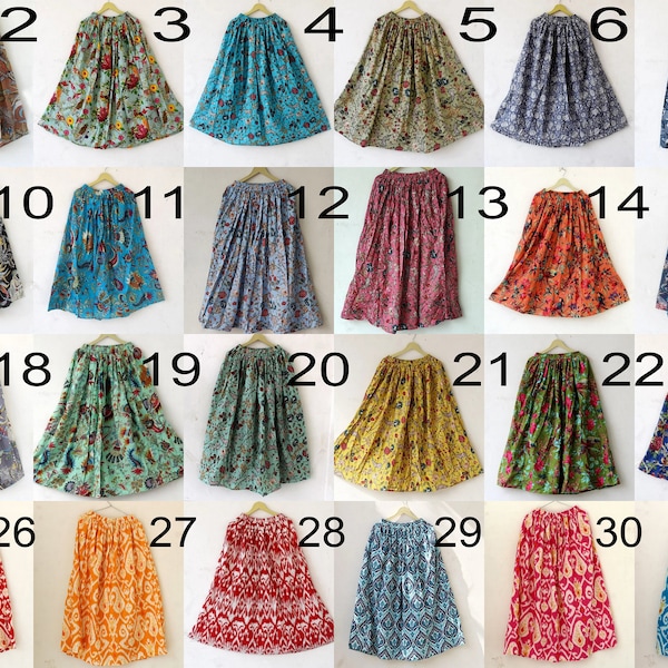 Indian Cotton All Designs Long Skirt New Cotton Long Skirt Best Gift For Girls Handmade Women's Fashion Skirt Cotton Screen Printed Skirt US