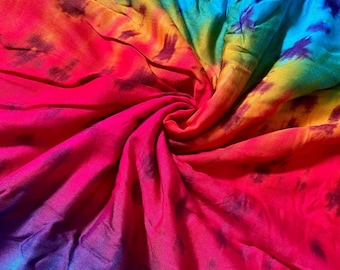 Shibori Tie Dye Rayon Fabric: Indian Voile Cotton, 44" Wide