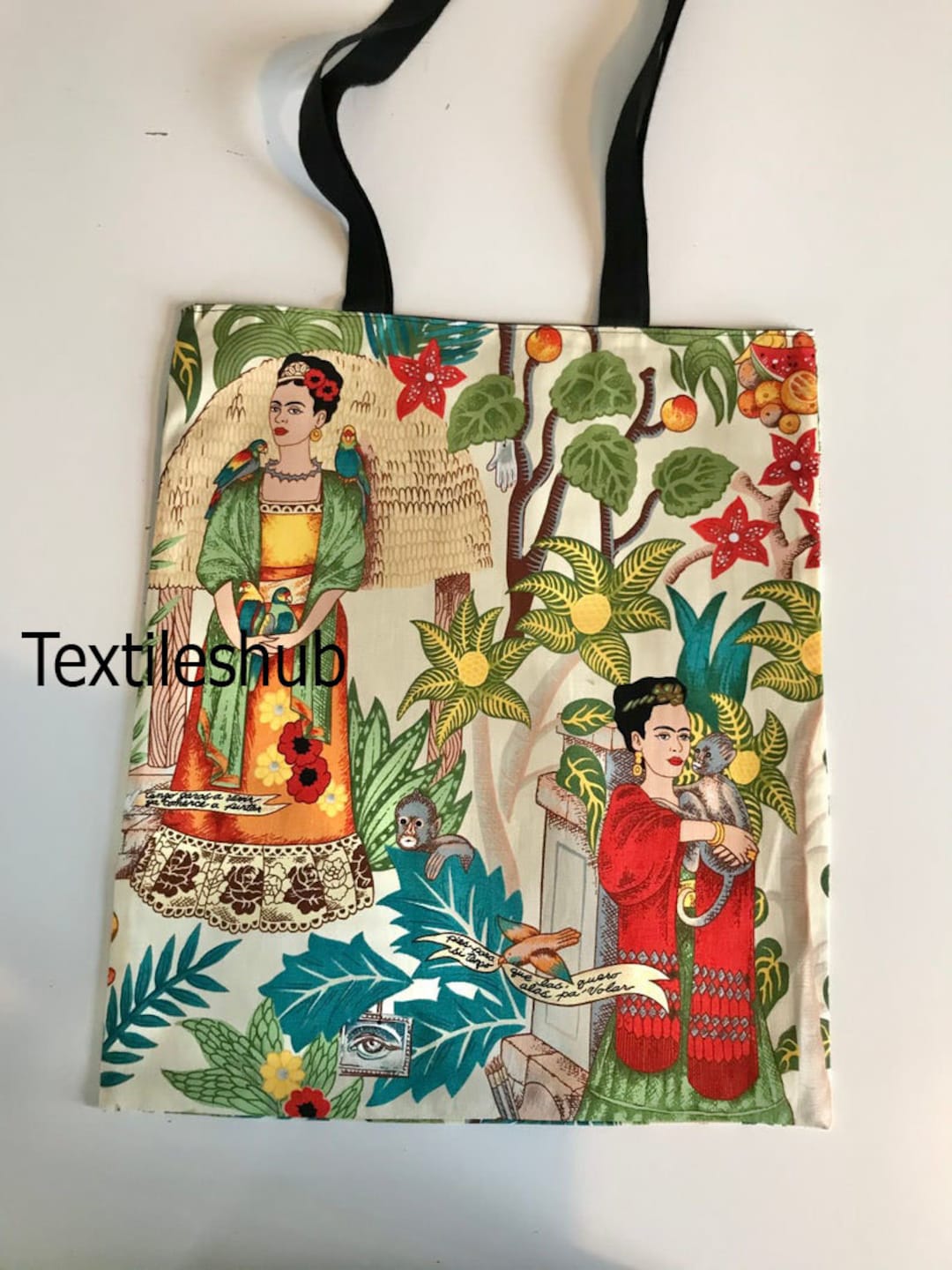 Frida Kahlo Bag, Frida Artist Bag, Boho Market Bag, Frida Beach