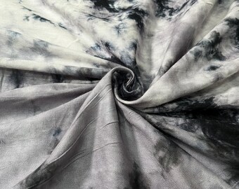 Grey Shibori Tie Dye Rayon Fabric: Indian Sewing Cotton (44 Inch)