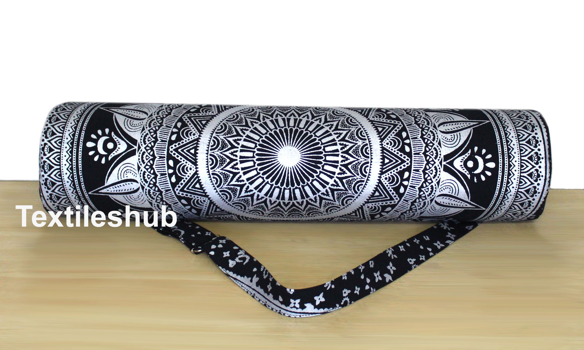 Details about   Black & Silver Indian Mandala Yoga Mat Carrier Handmade Bags With Shoulder Strap 