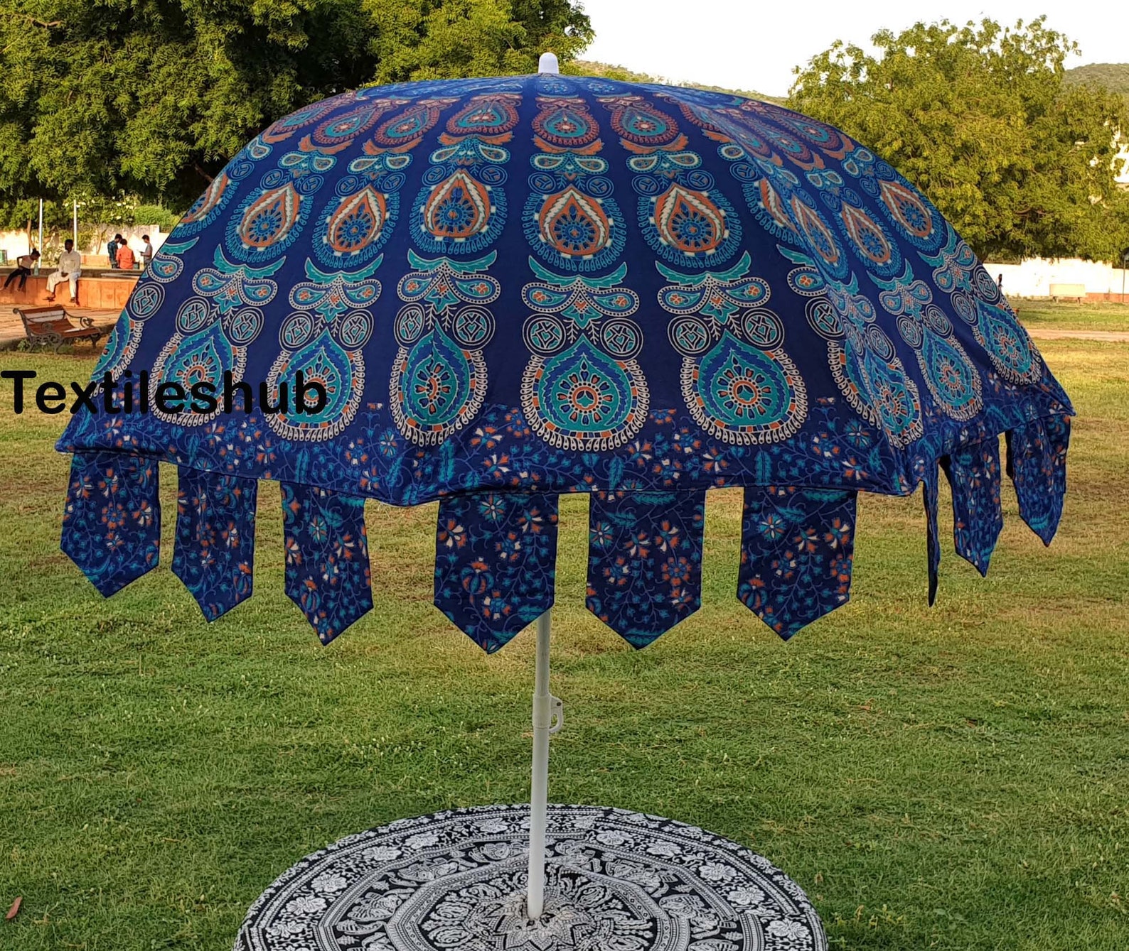 Indian Blue Peacook Umbrella Garden Beach Sun Protection | Etsy