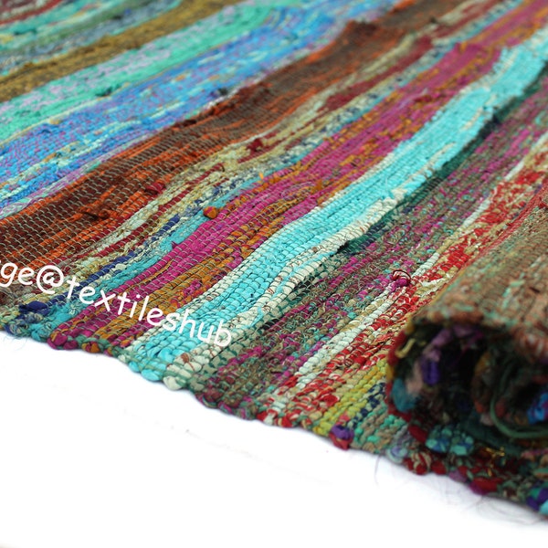 New Indian 3x5 Ft Chindi Rug Area Rag Rug Home Decor Bohemian Indian 4x6 Ft Carpet Floor Decor Rag Colorful Cotton Rug Living Room Rug Throw