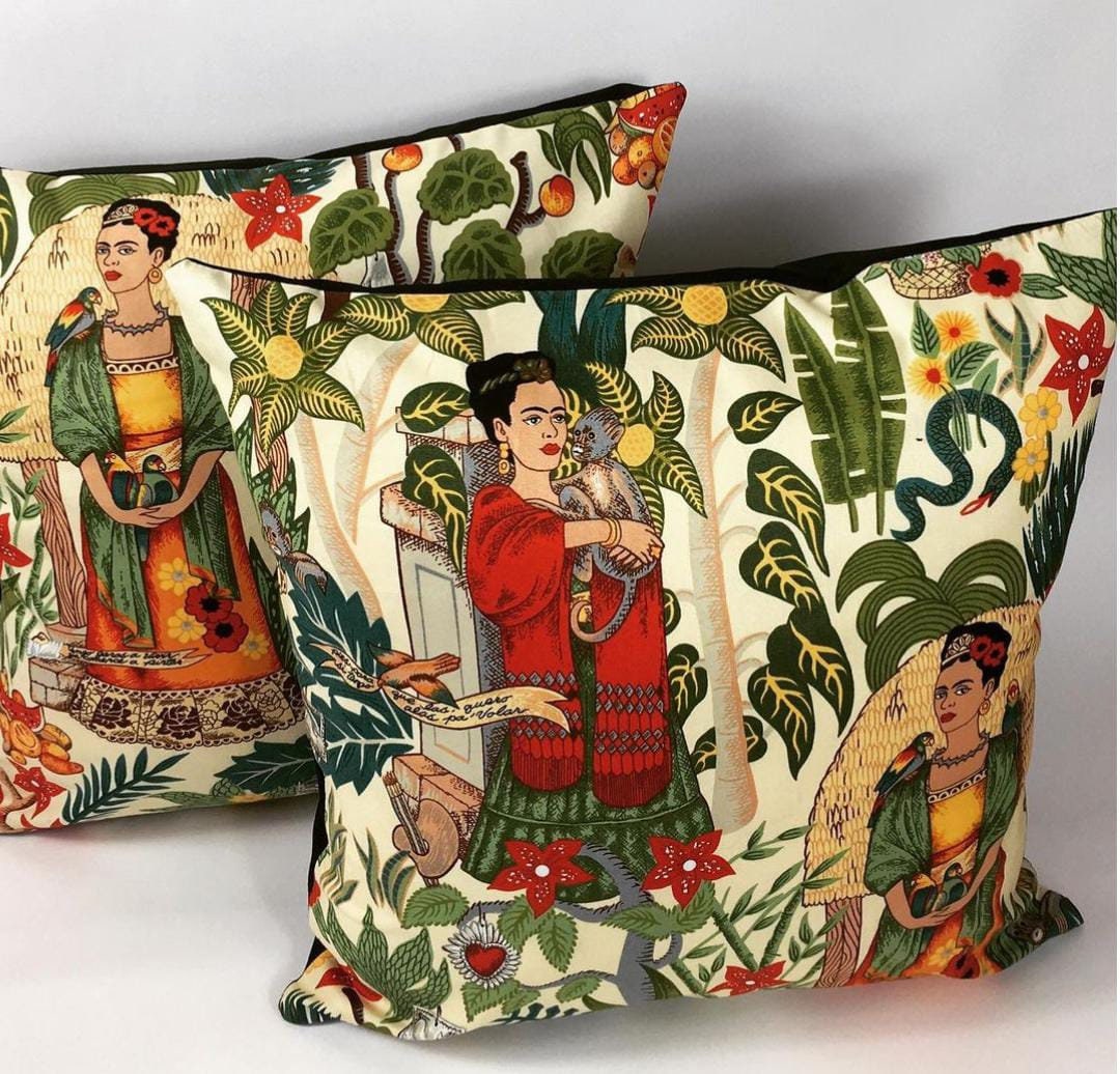 Indian Beige Frida Kahlo Cotton Cushion Cover Sofa Cushion Cover Frida