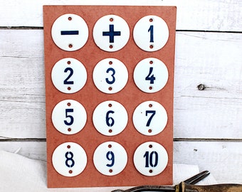 1 vintage Porzellan ZAHL / Zeichen, Hausnummer, Zimmernummer, Briefkastennummer, Türnummer, 4cm
