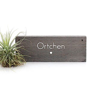 Gäste WC Schild ÖRTCHEN, naturgebeiztes , handgefertigtes Holzschild Toilette, Landhausstil Bad Aufsteller, Bild 3