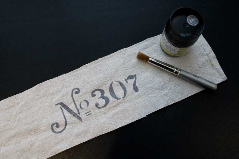 Personalizable WREATH HANGER, Antique Linen With House Number, Wreath