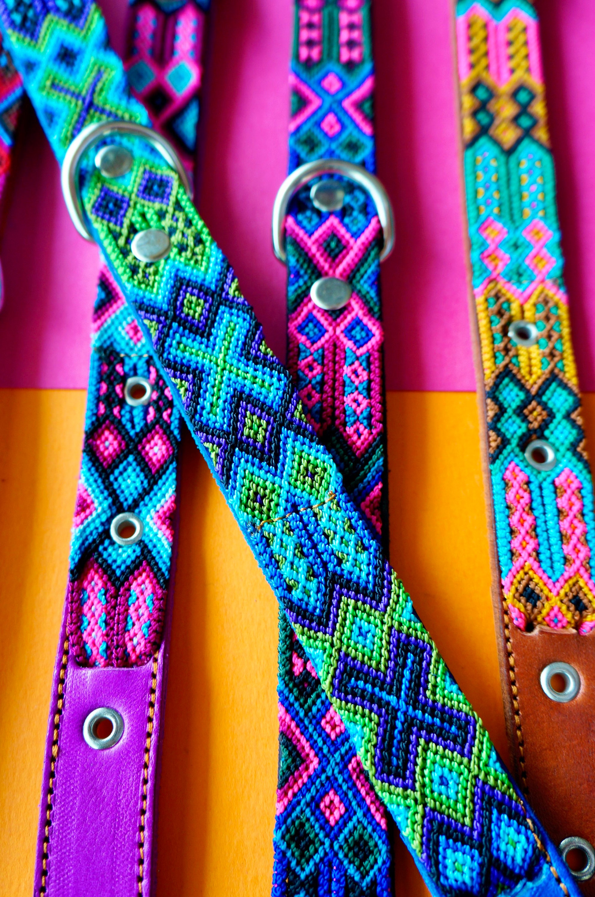 Medium Dog Collar Woven Nylon Dog Collar Fiesta Collar Etsy