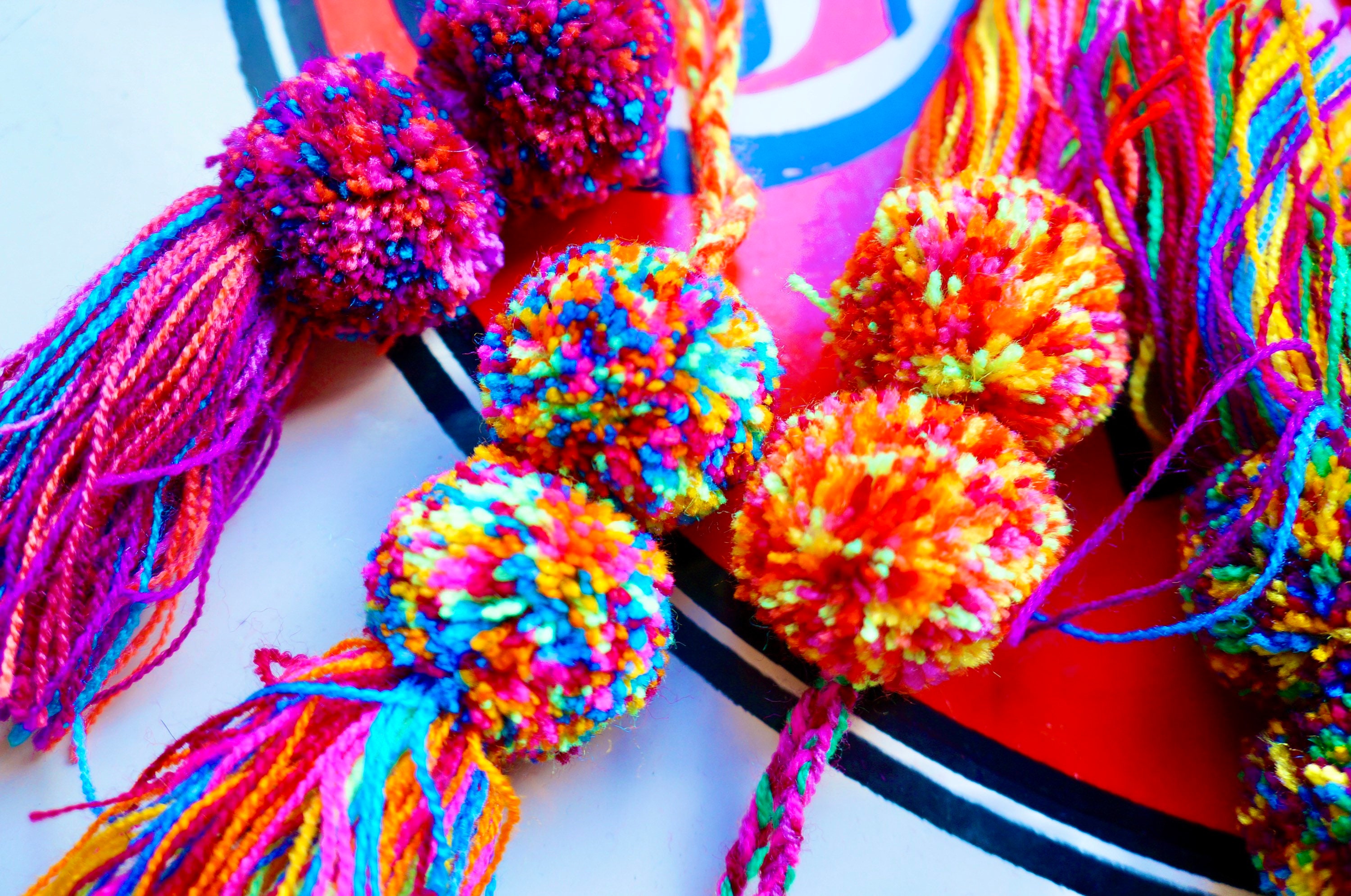 Tie Dye Pom Poms Bag Swag Handmade Tassel for Baskets Etsy