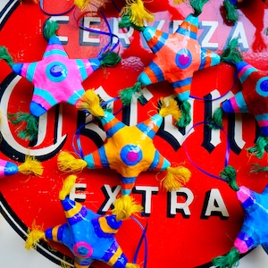 Piñata Christmas Ornaments | Mexican Christmas Decorations | Mexican Paper Mache Decorations