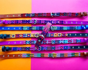 Large Dog Collar | Woven Nylon Dog Collar | Fiesta Collar | Handmade Mexican Dog Collar | Colorful Dog Collar