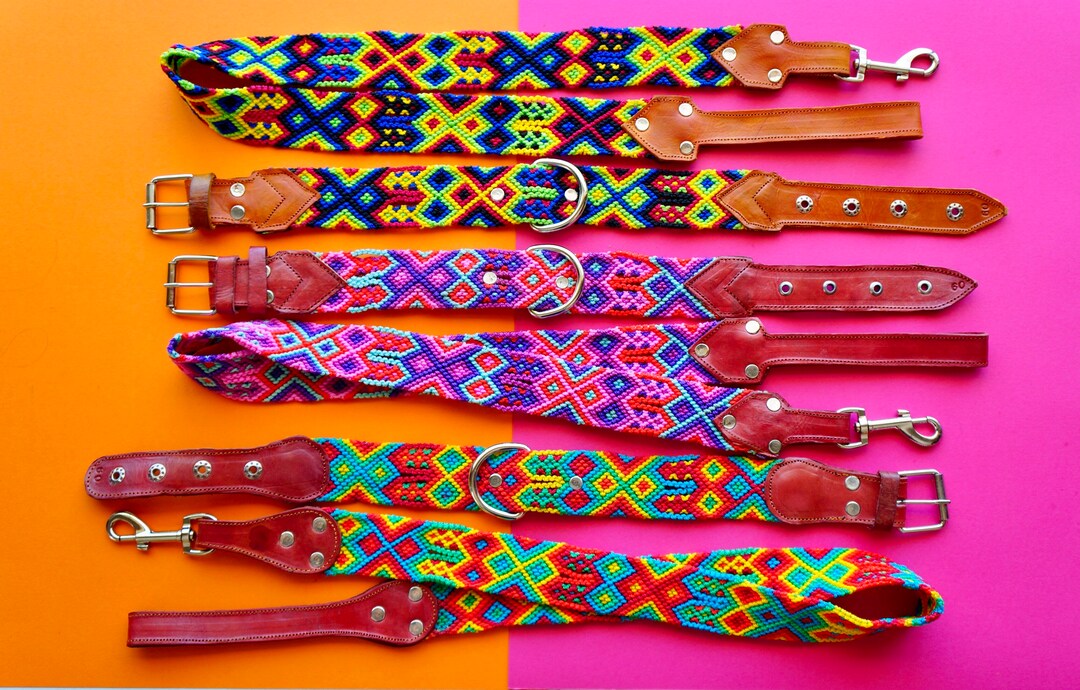 Matching Collar Leash Set Medium Dog Collar Leash Mexican Dog Collar