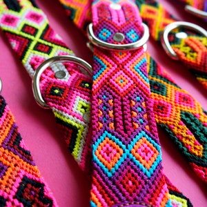 Large Dog Collar Mexican Dog Collar Fiesta Collar Woven Nylon Leather Dog Collar image 9