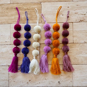 Large Pom Pom Tassel | Earth Tone Tassel | Mexican Fiesta Decorations | Bag Swag