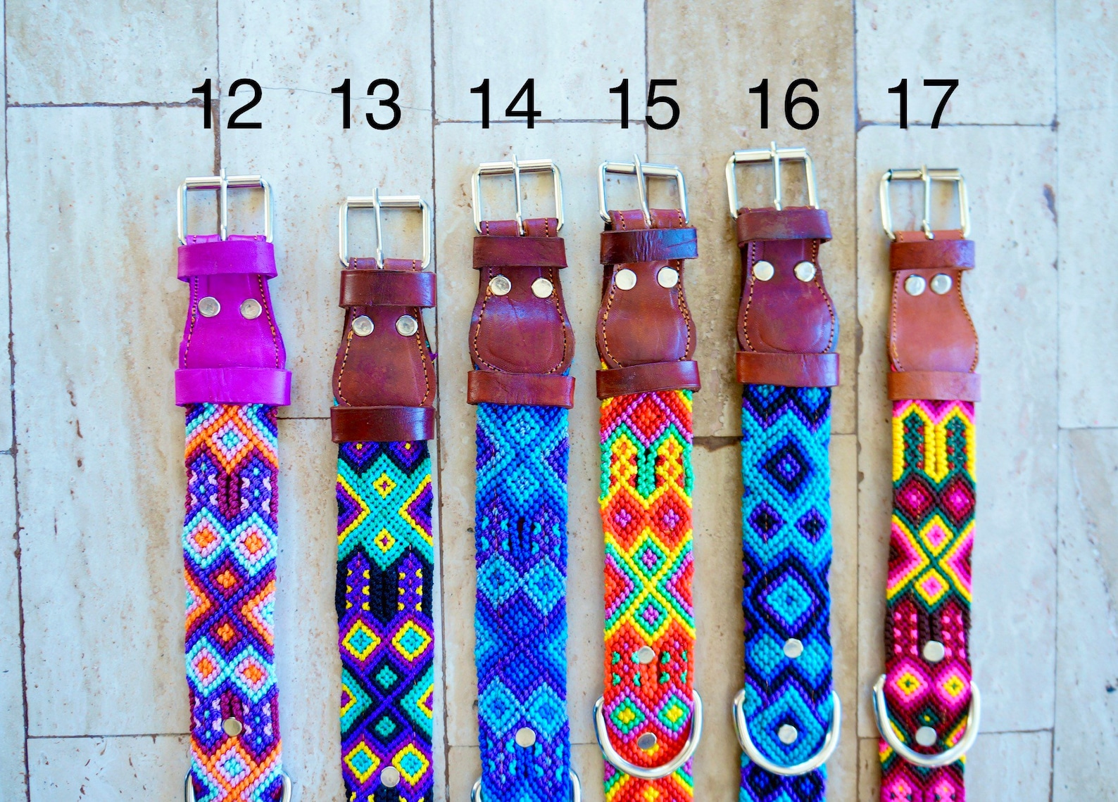 Large Dog Collar Mexican Dog Collar Fiesta Collar Woven Nylon Leather