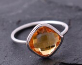 10 mm citrine gemstone ring,gemstone ring,cocktail ring,bezel ring,natural stone ring,round shape stone,925 ring