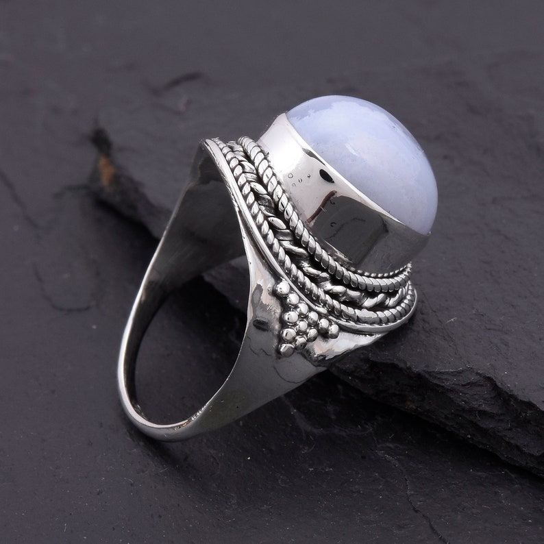 A+ quality blue lace ring silver ring natural blue lace ring handmade wedding silver rings Gift Ring, Handmade Ring Gemstone Ring