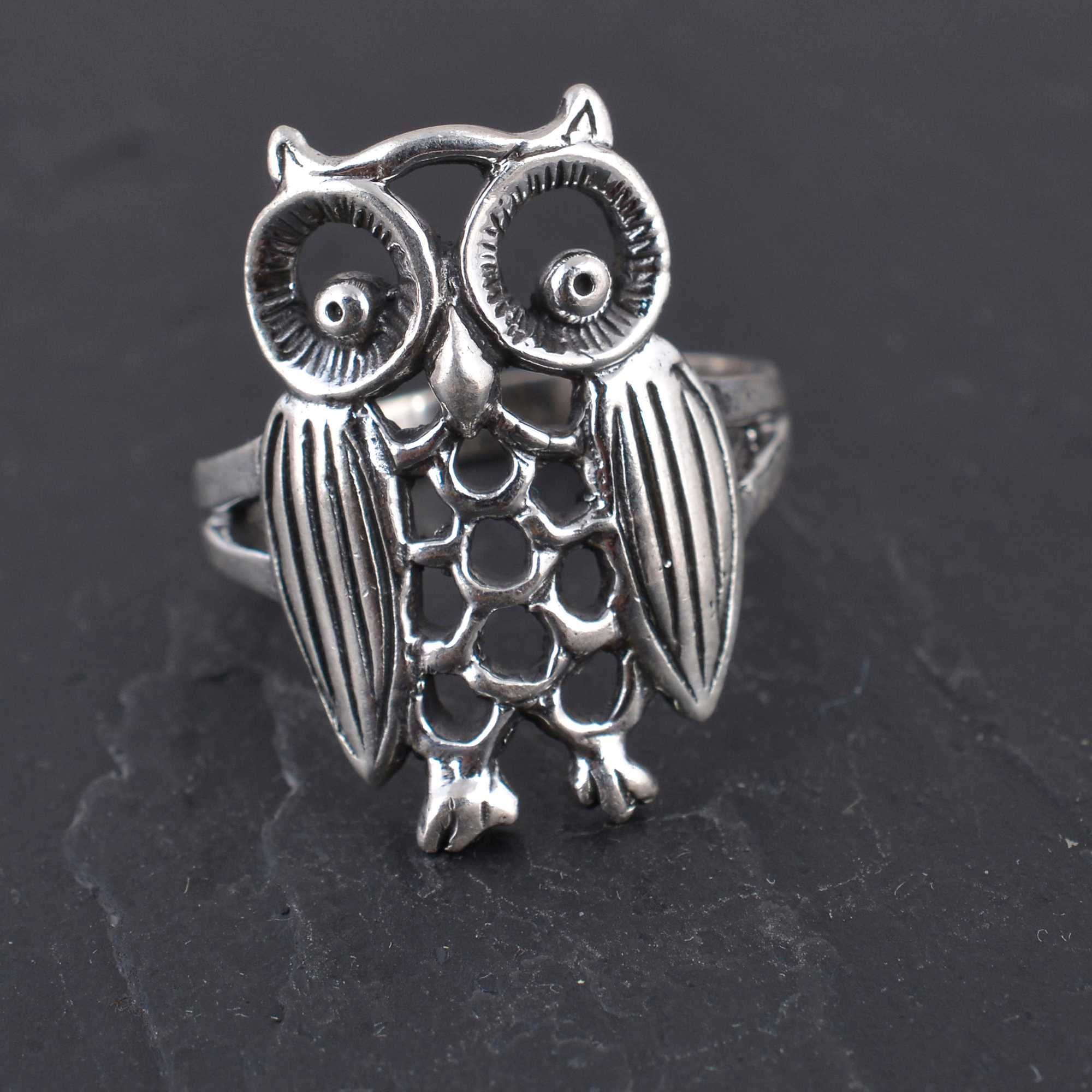 Owl Ring barn owl sterling silver ring silver owl animal Etsy