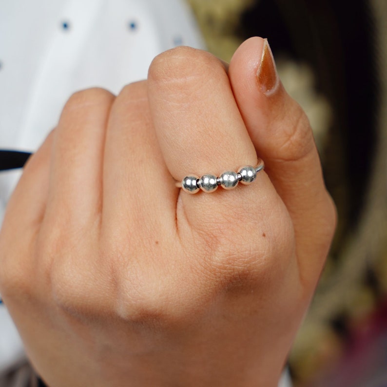 Statement Ring,couple rings Anxious Ring Adjustable minimalist Ring Sterling Silver Ring for Women Splint Knuckle Ring anxiety Ring
