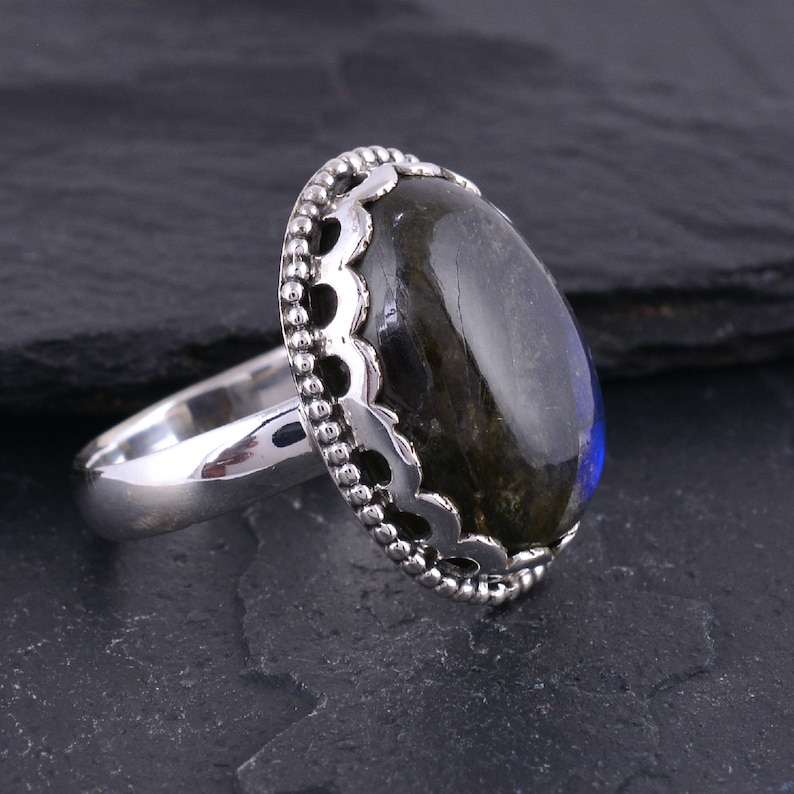 Labradorite ring-silver ring-gemstone ring-handmade ring for men and women-beautiful ring