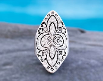 Bague en argent Boho, bague ouverte réglable, bijoux faits à la main, cadeaux pour femmes