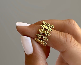 Gold Ring, Fashion Statement Ring, Handmade Jewelry, Gifts for Women