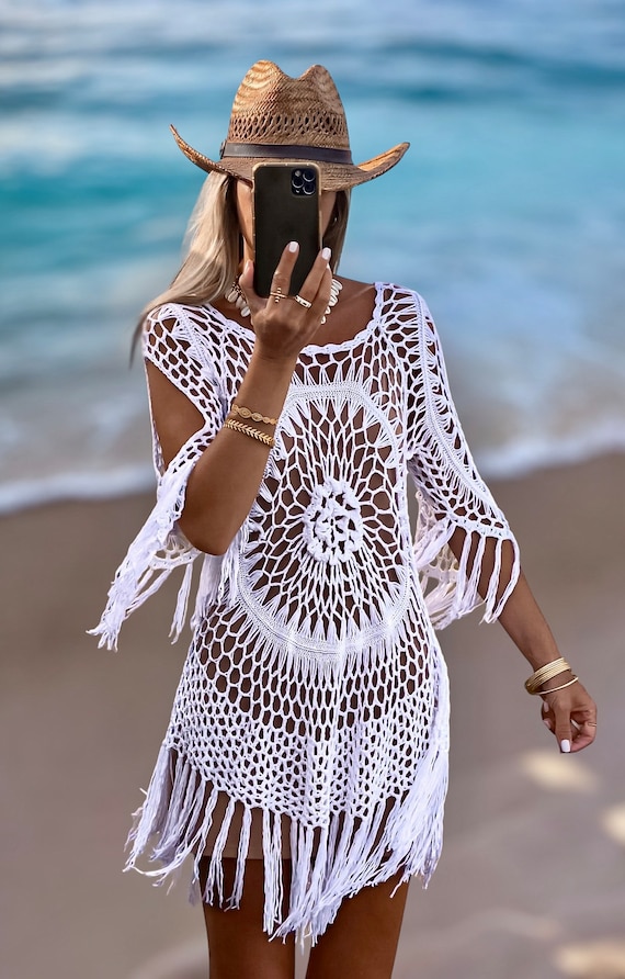 sandro crochet tunic dress Nude Fish Crochet-knit Mini Fr38 UK 10 Color:BARN RED Pick up on the Wedding Dress Inspiration Stacci Midi Dress In